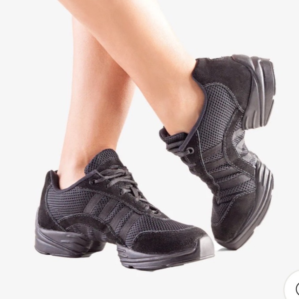So Danca Unisex Size 12.5 Sonnet Black Mesh Dance Sneakers Split Sole‎ Hip Hop